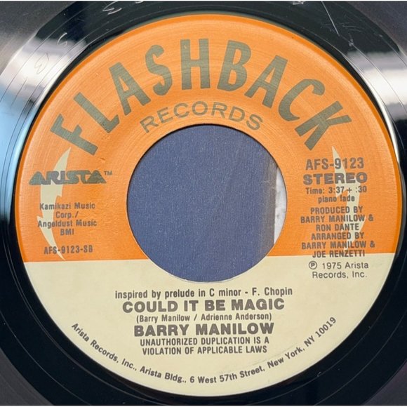 Barry Manilow I Write the Songs / Could It Be Magic 45 Pop Arista Flashback 9123 - Picture 2 of 4